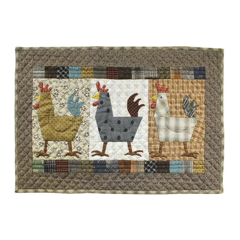 Yoko Saito Rooster kit tenture coqs 35x50 cm