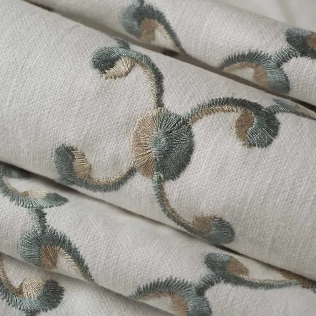 French General Jardin Morisette La Mer tissu ameublement brodé