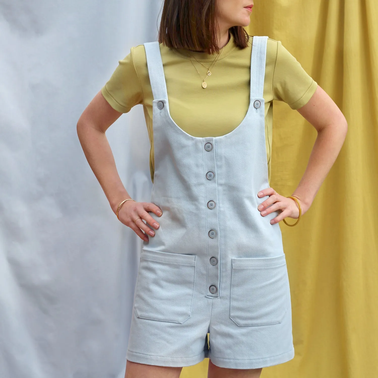 La Maison Naïve Gabardine Twill lourde Ciel coupon tissu bleu ciel
