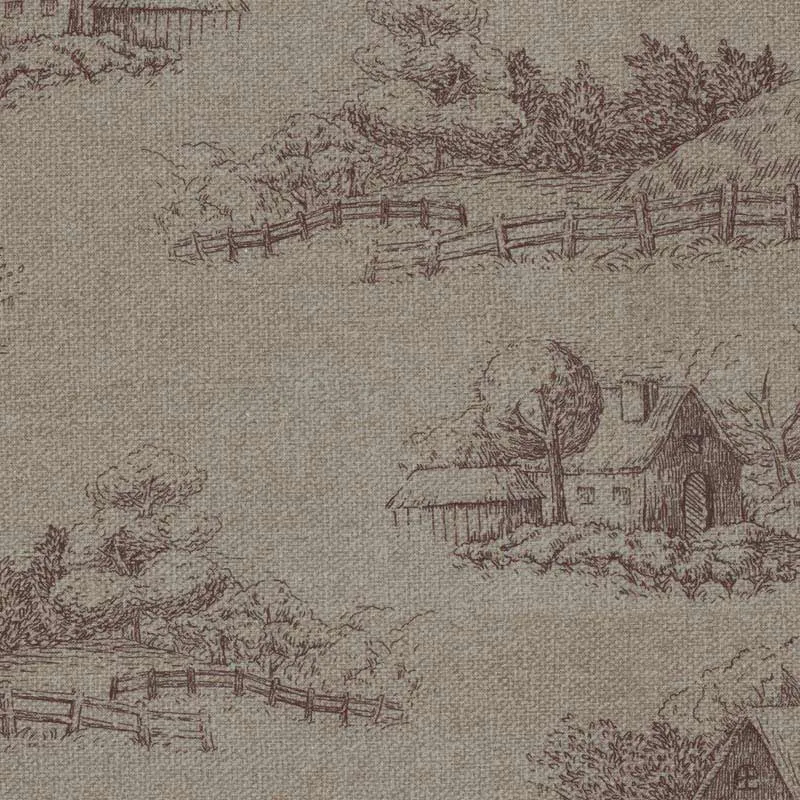 Yoko Saito 2026-02-A08 coupon coton 33x35 cm maisons beige