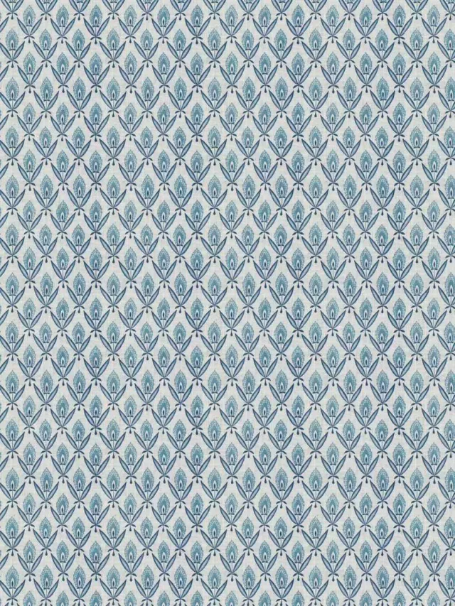 French General Darcy Azure tissu ameublement au mètre lin indigo