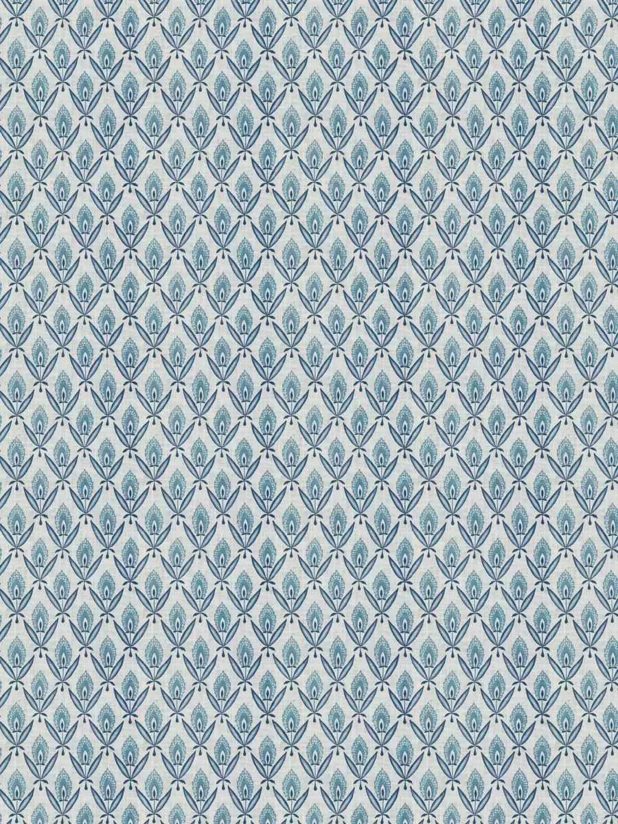 French General Darcy Azure tissu ameublement au mètre lin indigo