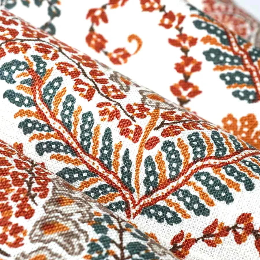 French General Jardin Santerre Rouge tissu ameublement lin 137cm rayé