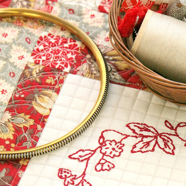 French General Hoop tambour broderie laiton 15 cm sampler lin