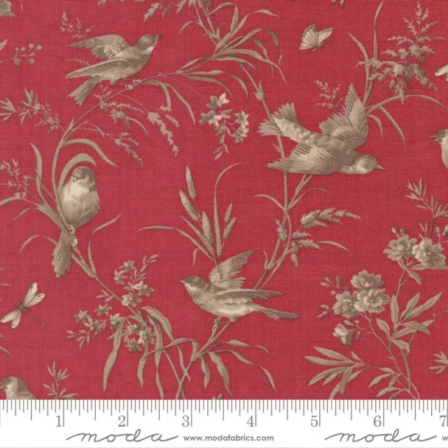 French General Joie De Vivre Rouge 13983 14 tissu coton rouge