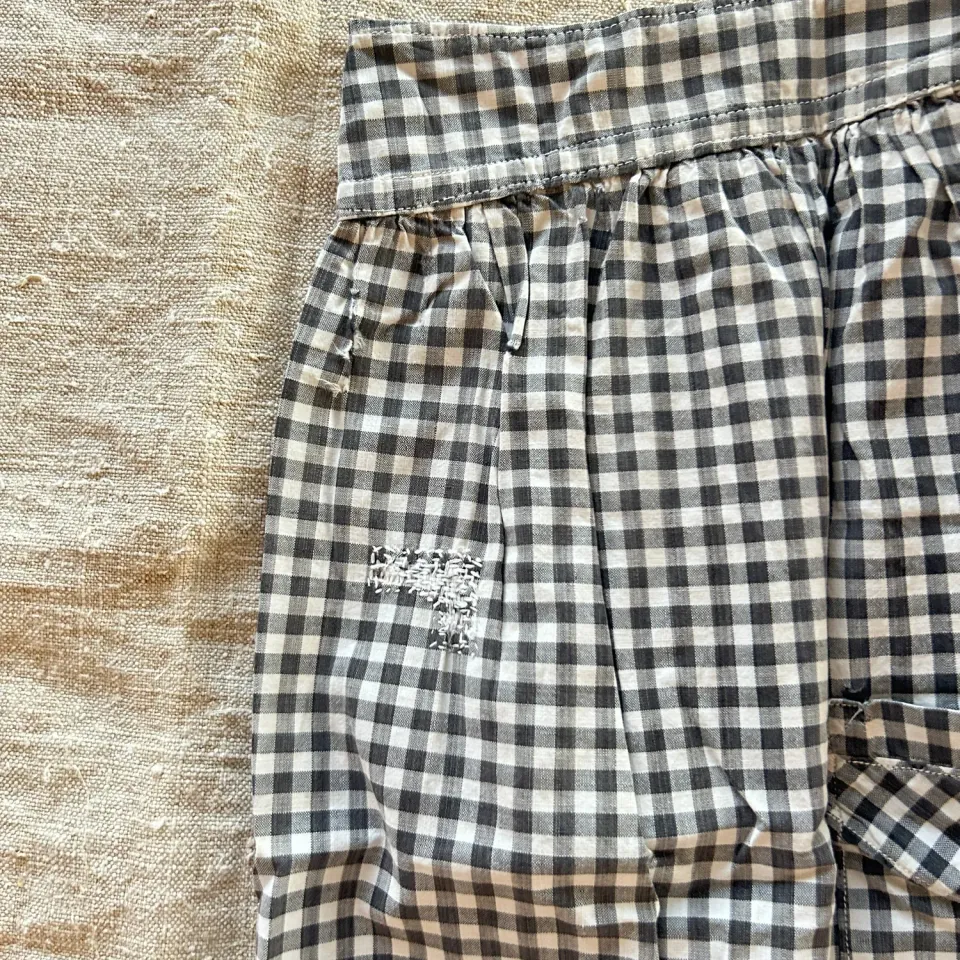 French General tablier demi vichy noir blanc vintage taille 28-30