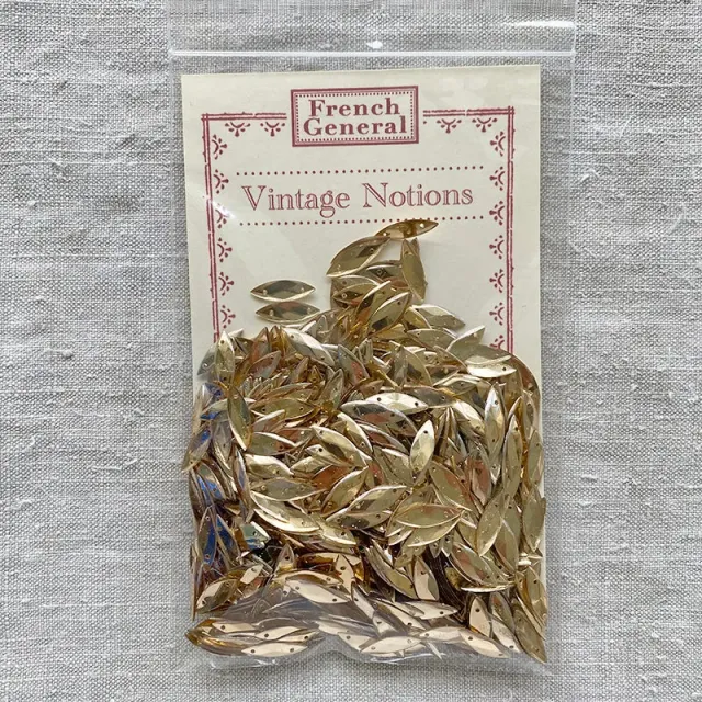 French General Sequins Vintage Gold Diamond sequins dorés