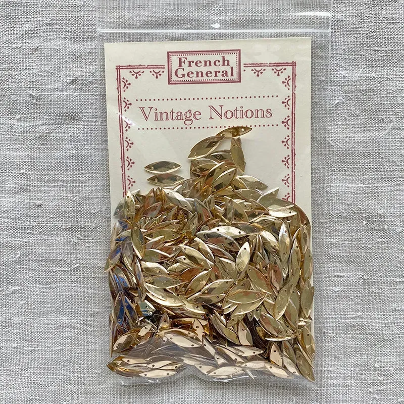 French General Sequins Vintage Gold Diamond sequins dorés