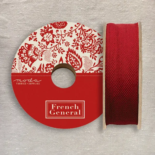 French General Chafarcani sangle coton rouge 3,8 cm bobine