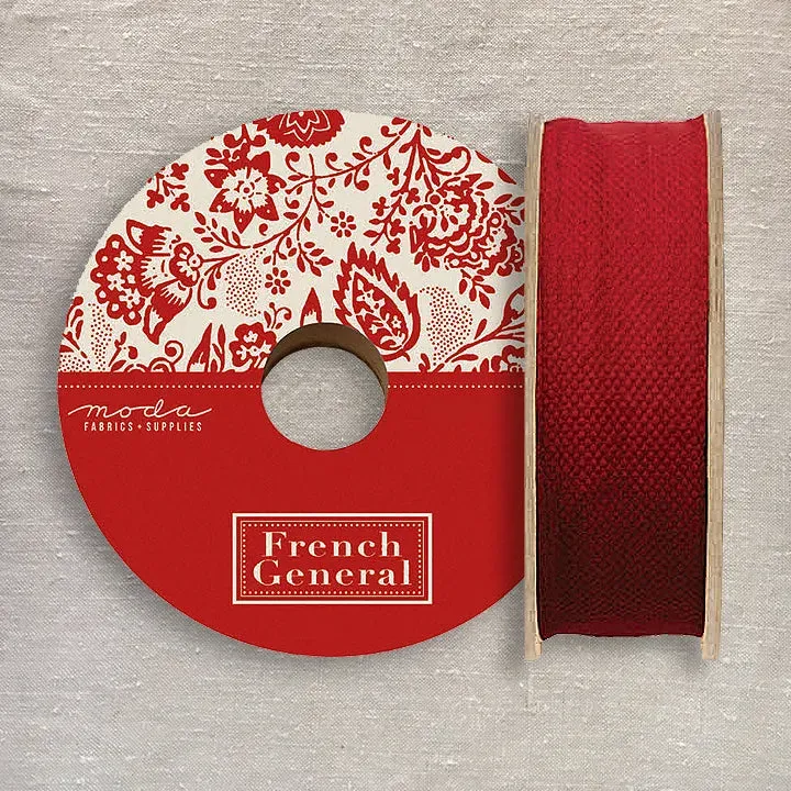 French General Chafarcani sangle coton rouge 3,8 cm bobine