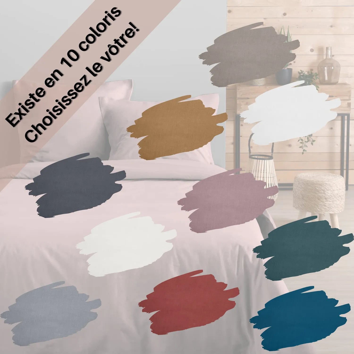 Stof Eden taie de traversin 45x185 cm vieux rose coton