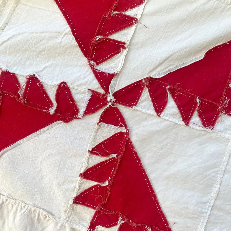 French General Delectable Mountains dessus de quilt ancien coton