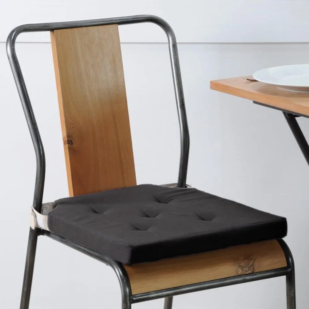 STOF Duo galette de chaise 38x38 noir lin coton