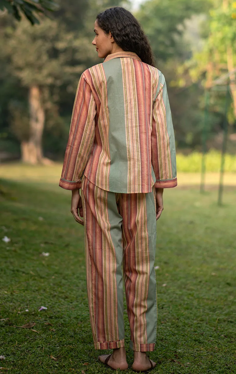 French General L'Esprit de Provence pyjama Primrose Stripe voile coton