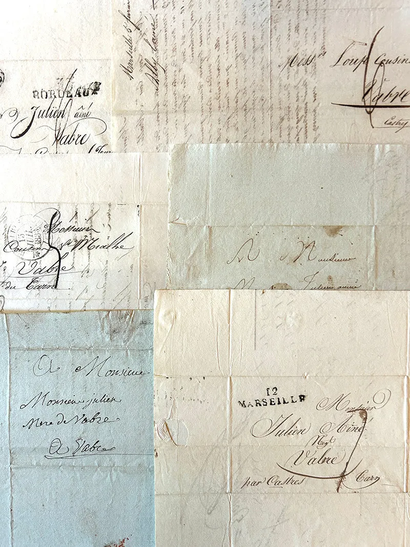French General Courriers Papier Ancien lettres XIXe lot de 12