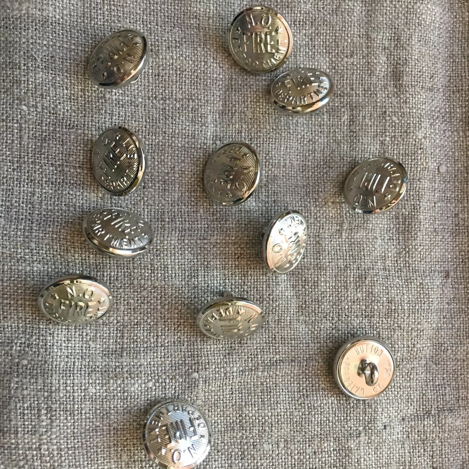 French General boutons pompiers vintage nickel lot 12