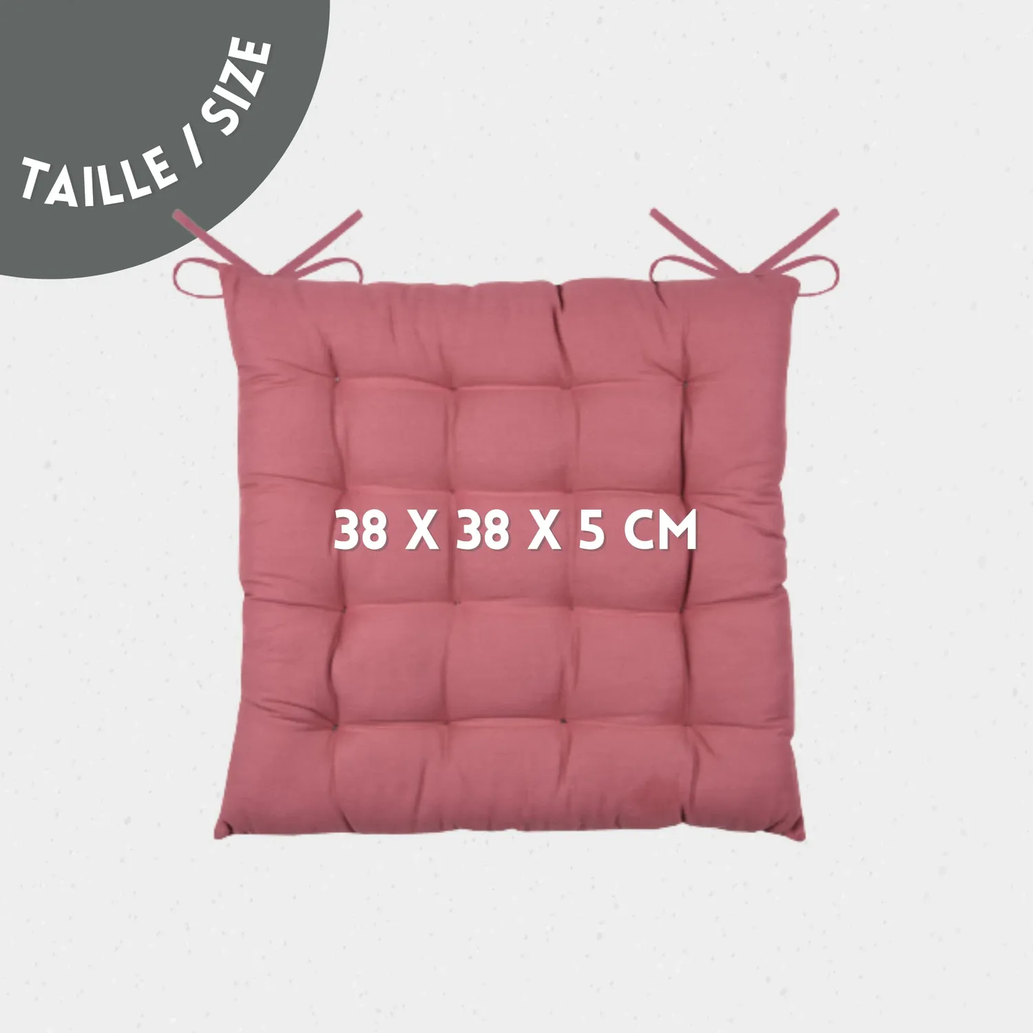 Stof Oxford galette chaise grenache 38x38 cm coton