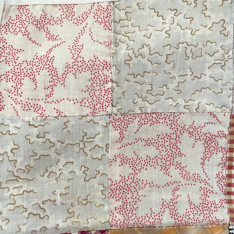 French General 16-Patch dessus de quilt ancien 1910 147 cm