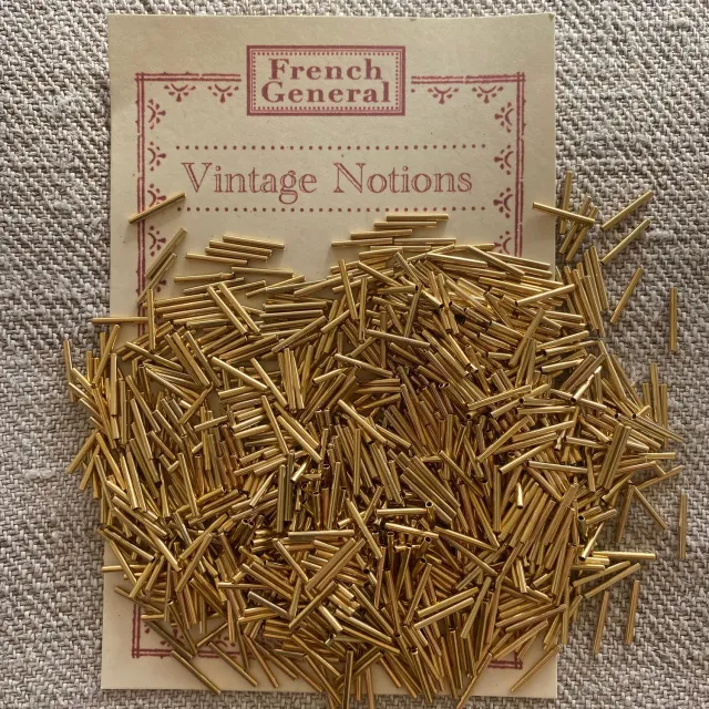 French General perles tube métal doré 12 mm sachet
