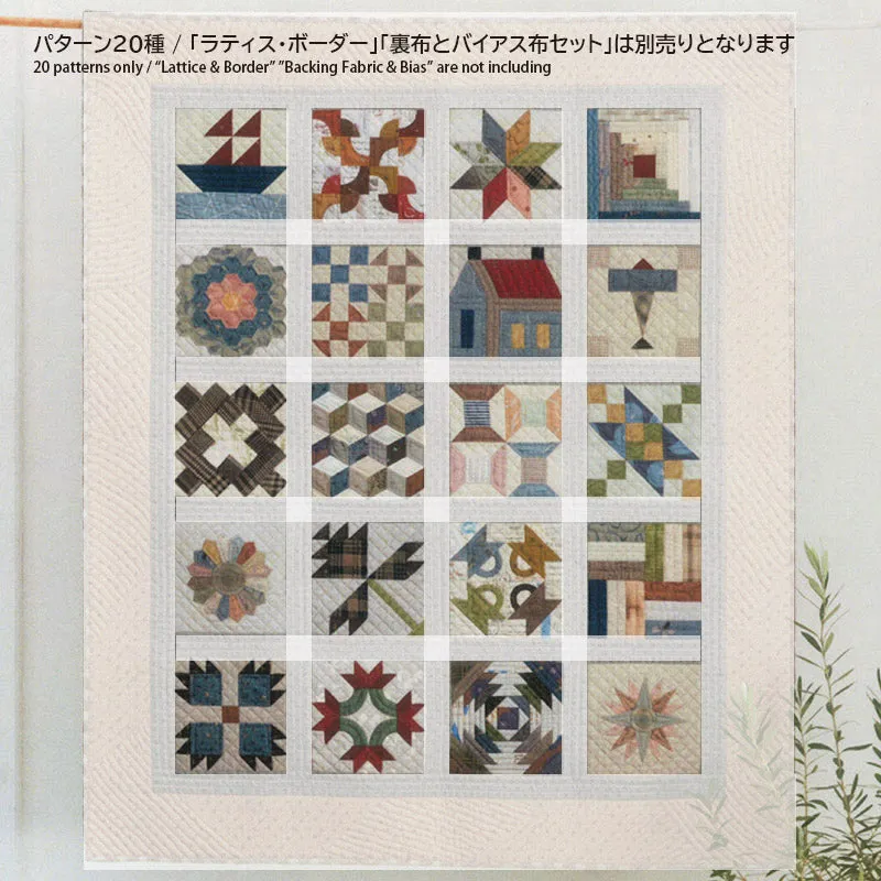 Yoko Saito 20 Sampler Quilt set tissus 20 blocs