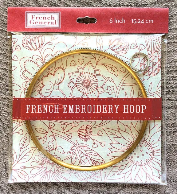 French General Hoop tambour broderie laiton 15 cm sampler lin
