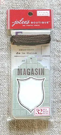 Jolee's Boutique French General Tags French Grey stickers 3D