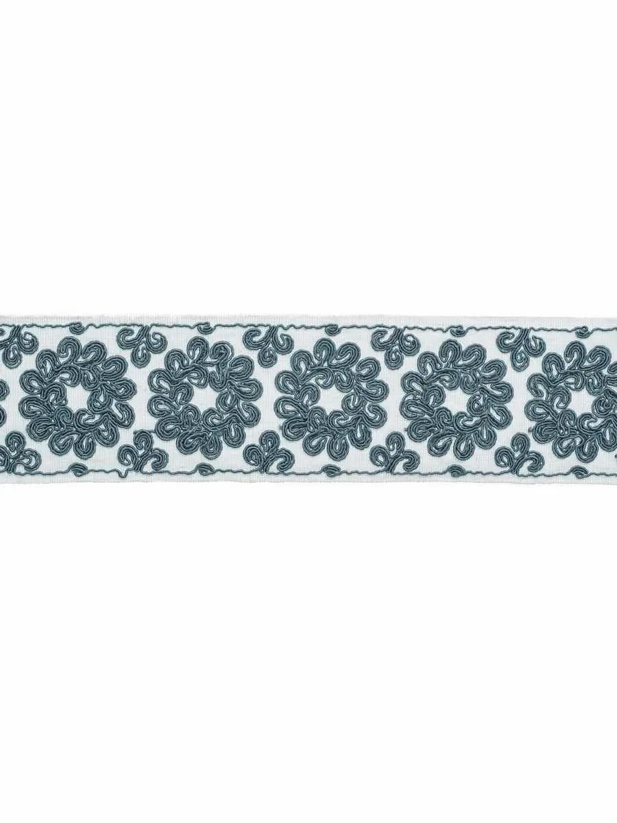 French General Fontenette galon ameublement azure 8,9 cm au mètre