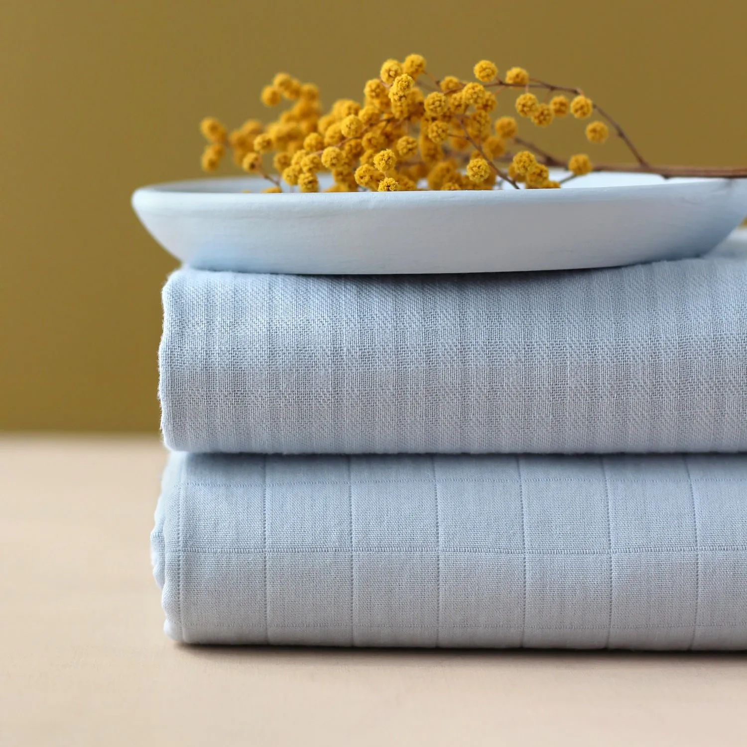 La Maison Naïve Coton Tissé Petits Carreaux tissu Ciel