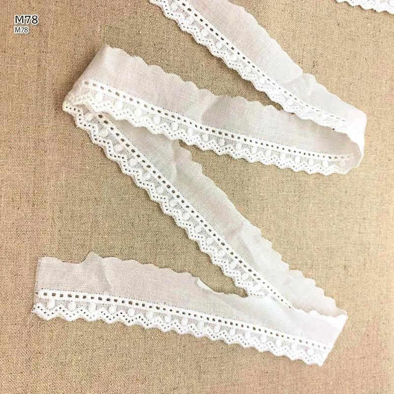 Yoko Saito Cotton Lace M78 dentelle coton blanche 12 mm
