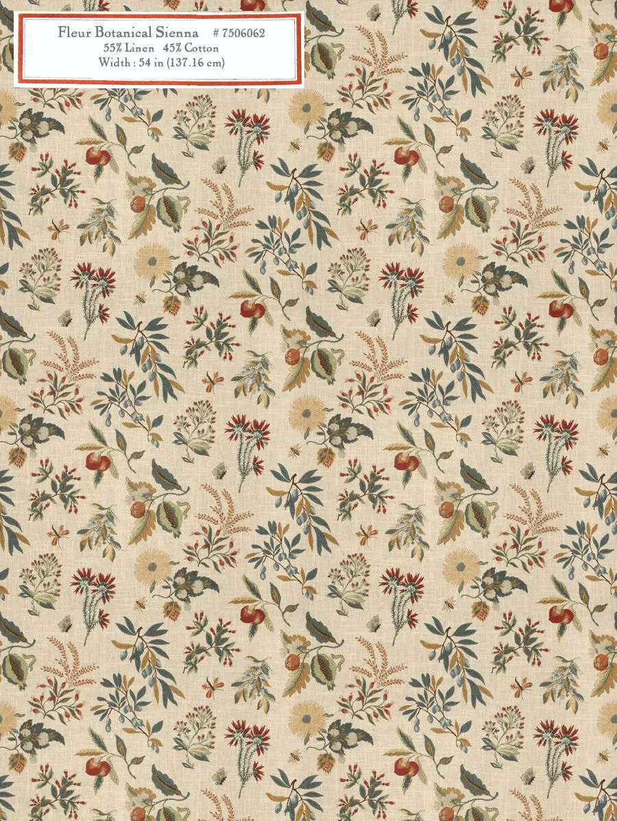 French General Fleur Botanical tissu déco Sienna au mètre