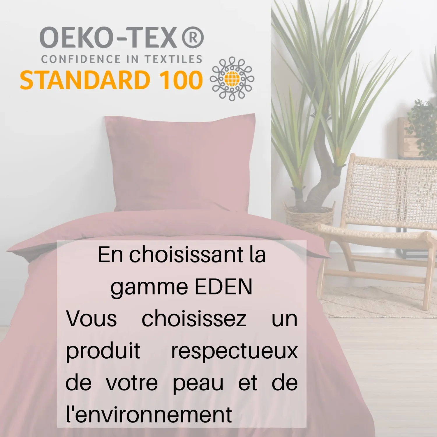 STOF Eden drap plat 180x290 cm grenache coton
