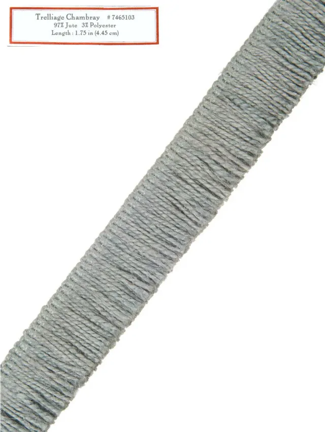 French General Trelliage Chambray galon déco bleu au mètre