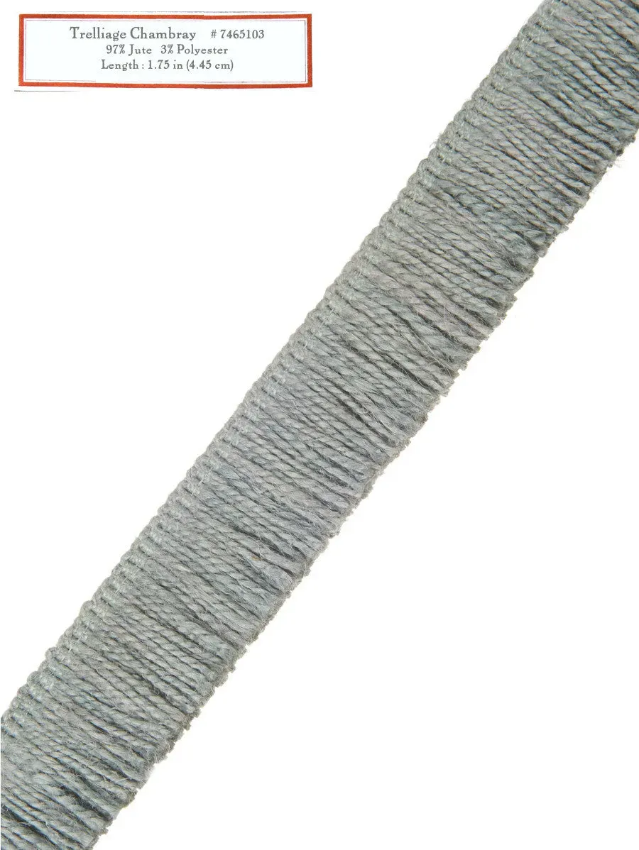 French General Trelliage Chambray galon déco bleu au mètre