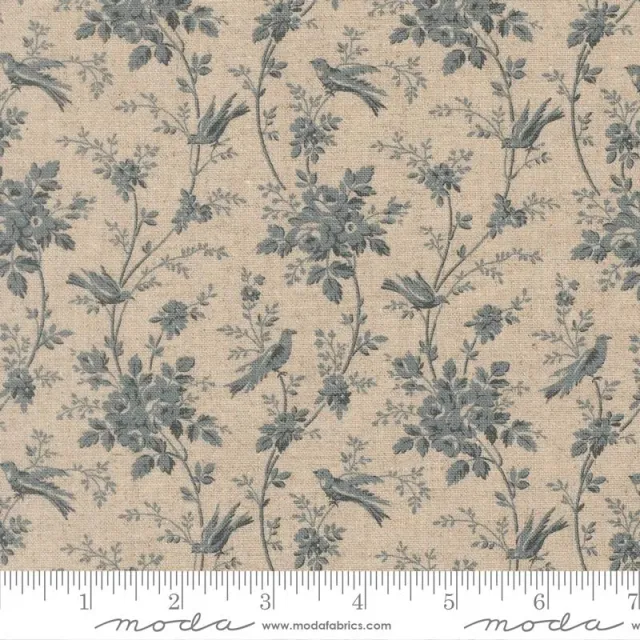 French General Fleur de Paris Mochi Linen Pearl Blue 13996 tissu