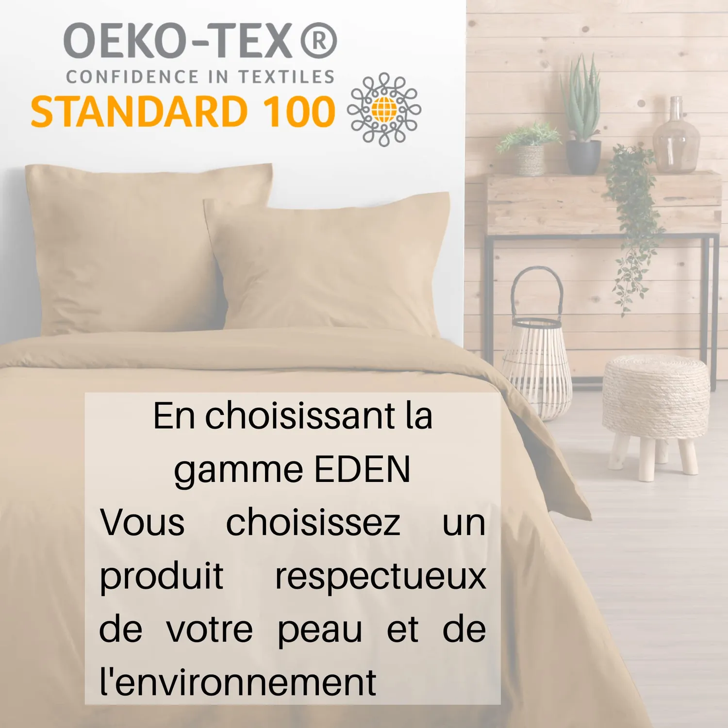 STOF Eden taie d'oreiller coton curry 50x70 cm