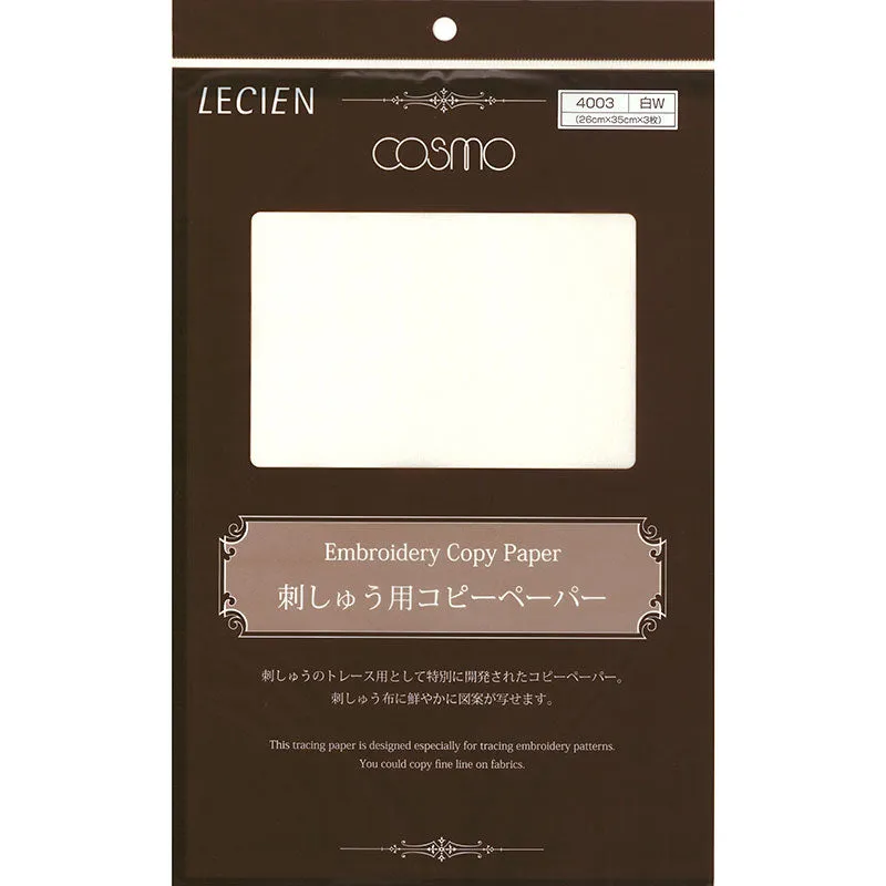 Yoko Saito papier calque broderie bleu lot 3 feuilles craie