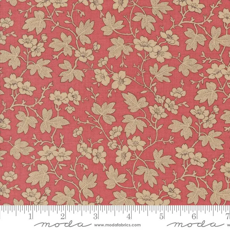 French General Rouenneries Trois 13964 13 tissu coton rouge au mètre