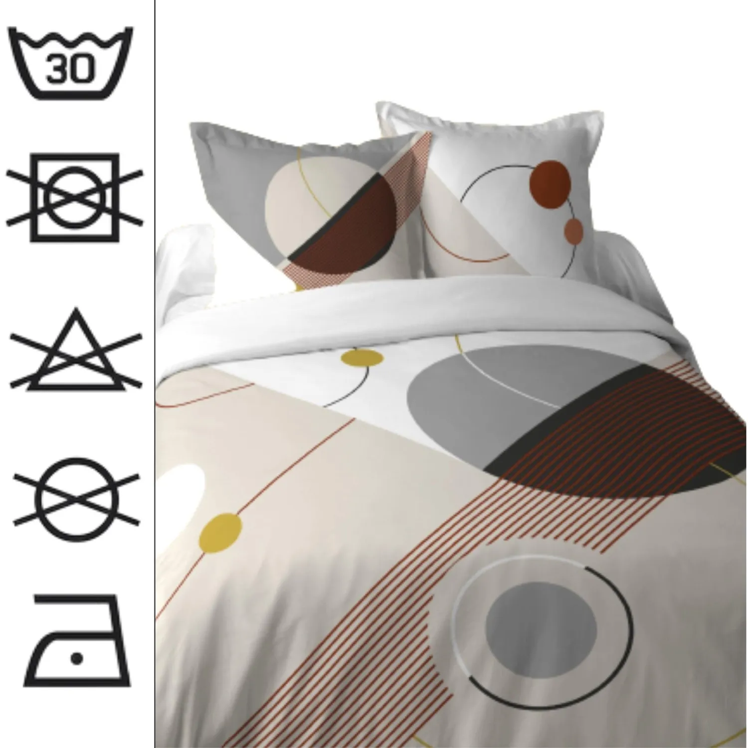 Stof Chroma housse couette 240x220 beige coton +2 taies