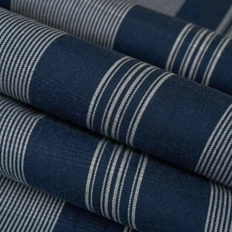 French General Apolline Navy tissu ameublement coton indigo