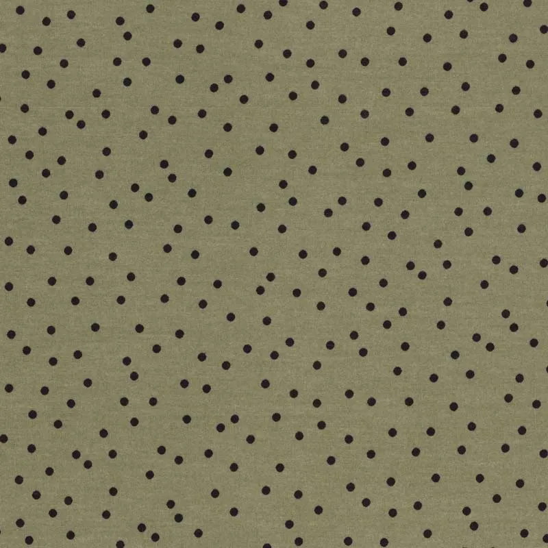 Yoko Saito 80s Royal Lawn tissu coton pois verts au mètre