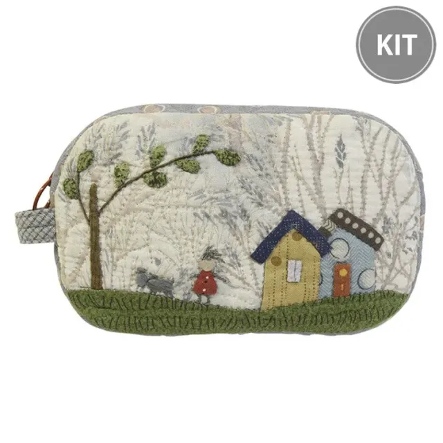 Yoko Saito Small Pouch with Girl and Dog kit pochette appliqué