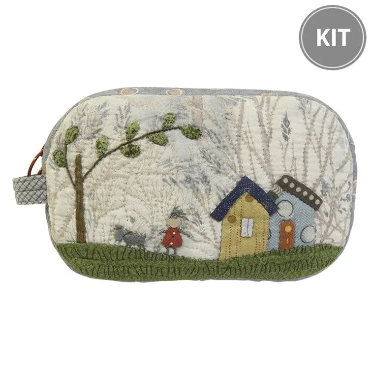 Yoko Saito Small Pouch with Girl and Dog kit pochette appliqué