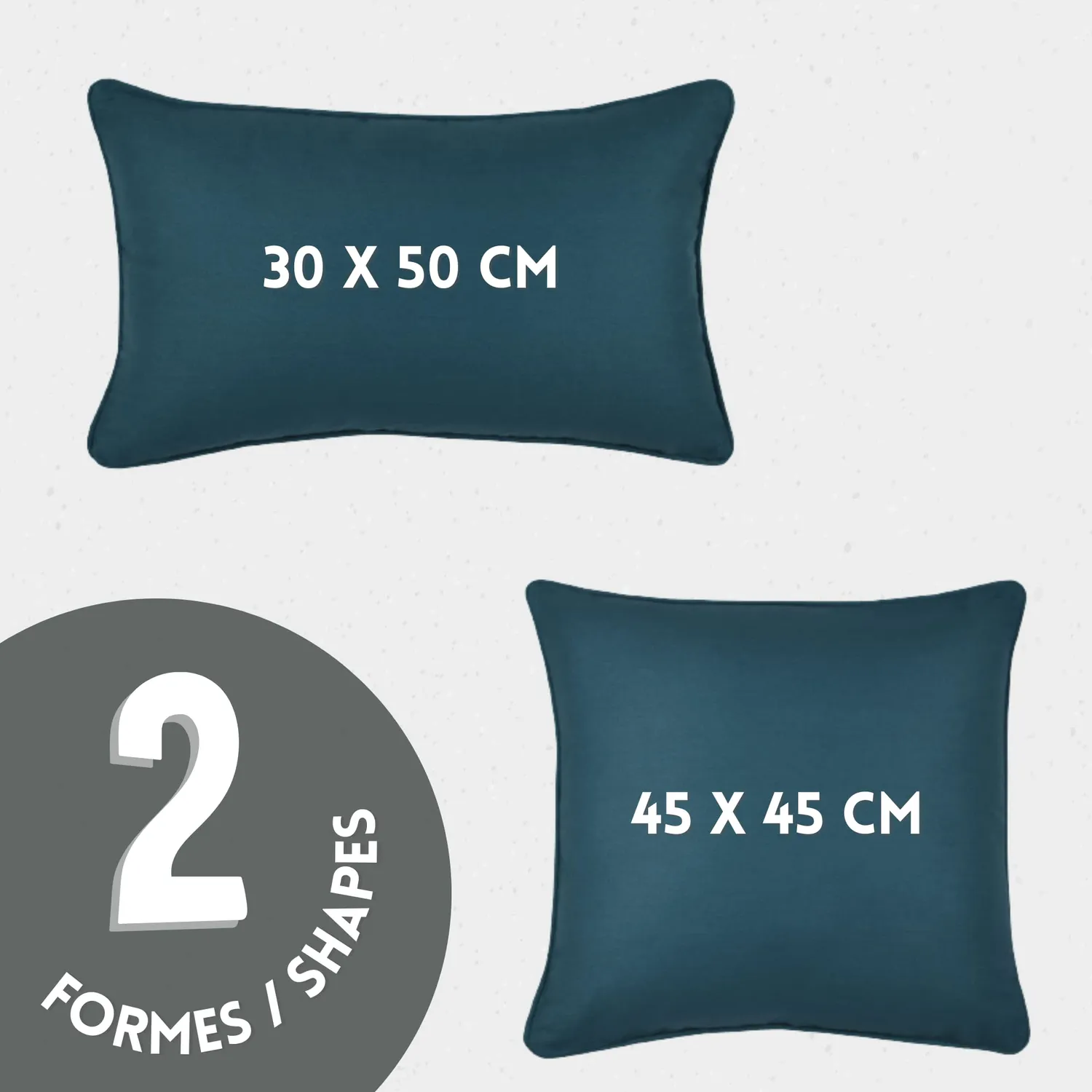 STOF Oxford coussin 45x45 cm émeraude satin de coton