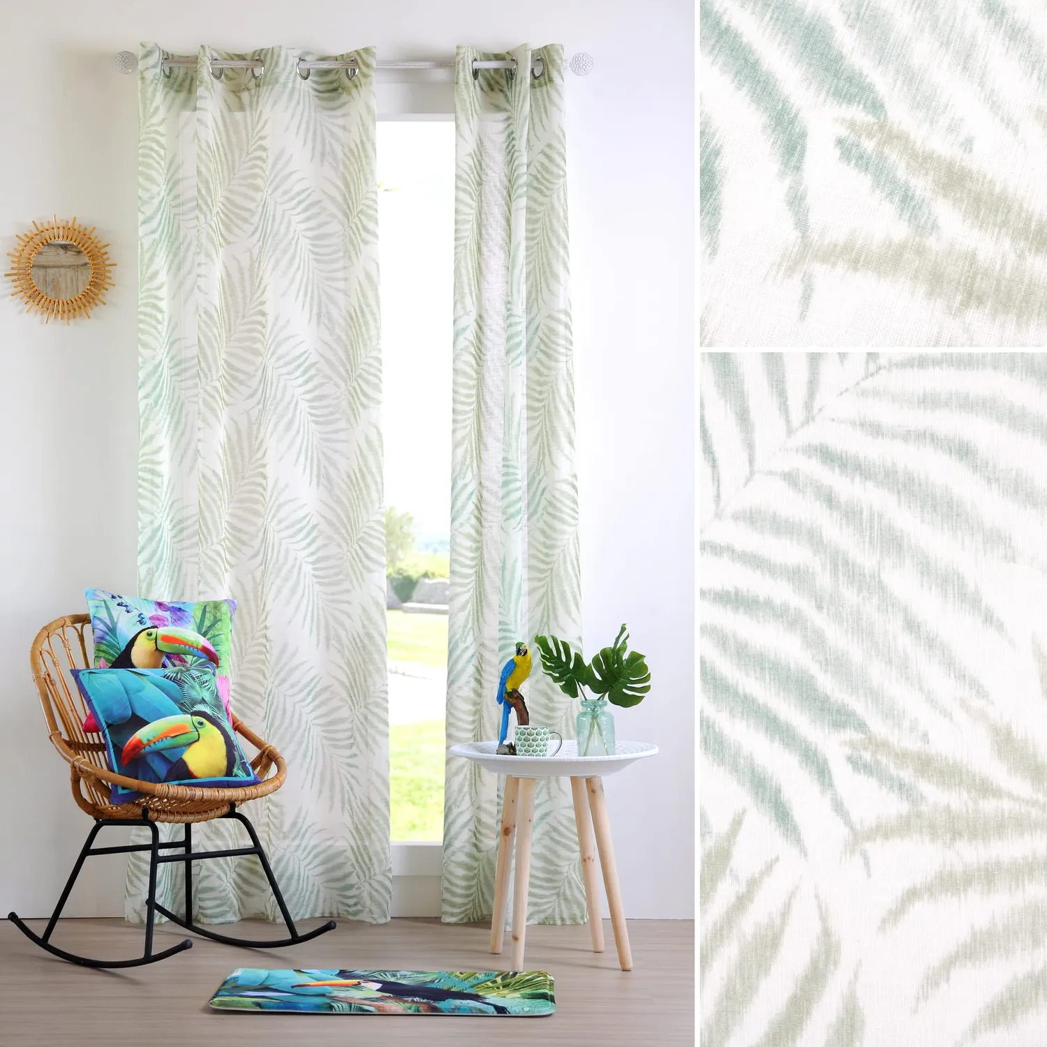Stof Cynara voile 140x260 vert à oeillets