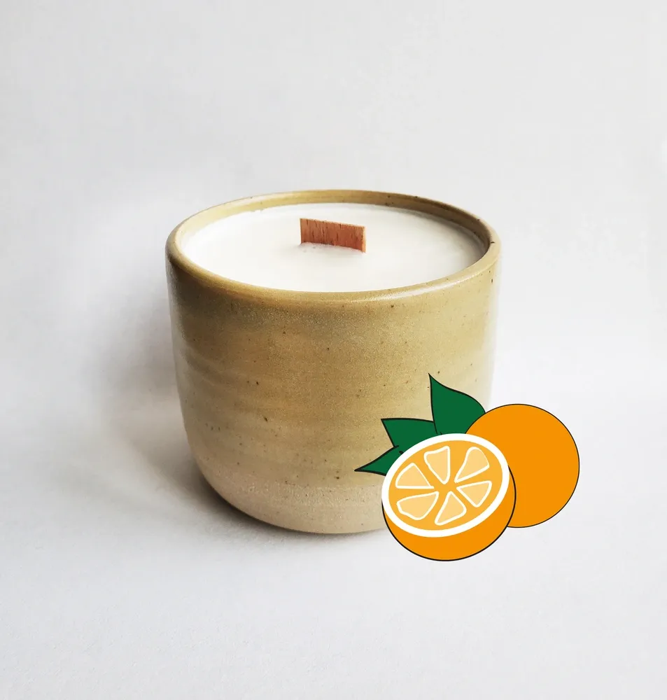 Tribu Indigo Orange douce bougie parfumée 30h mèche bois
