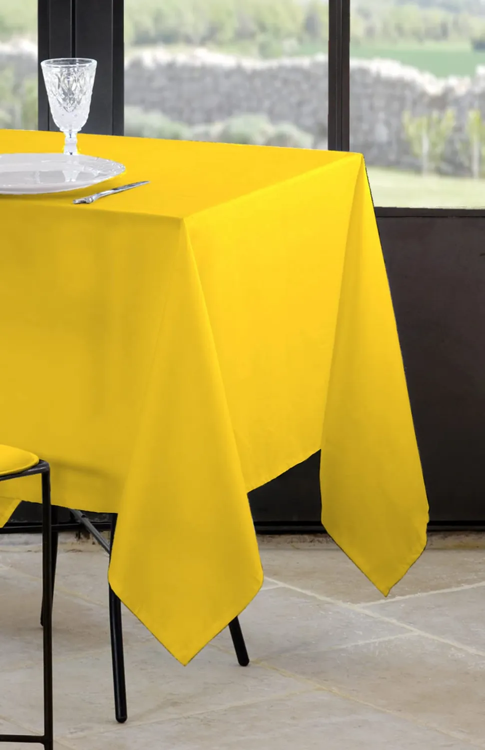 STOF Nelson nappe ronde 180x180 blanc polyester