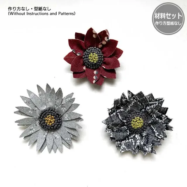 Yoko Saito Sutekini kit 3 broches fleurs sans patron