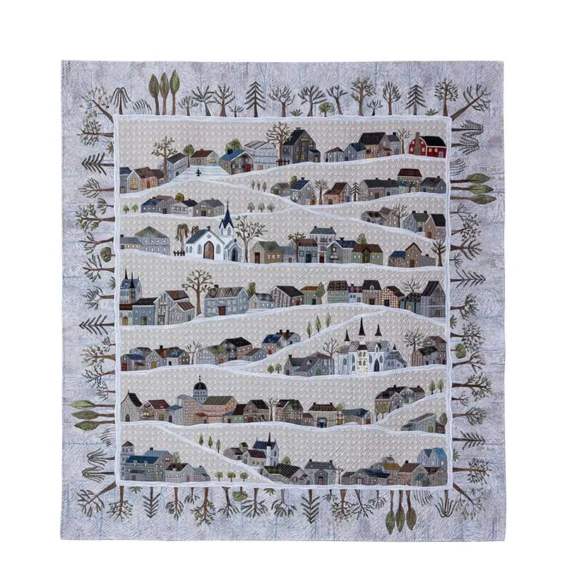 Yoko Saito Early Spring Town patron quilt 177x189 cm papier