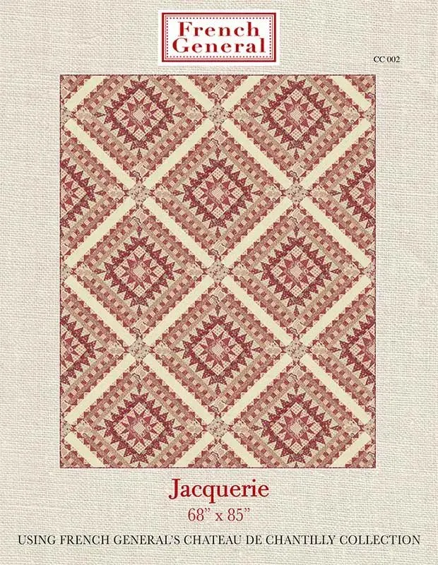 French General Chateau de Chantilly Jacquerie patron quilt 68x85