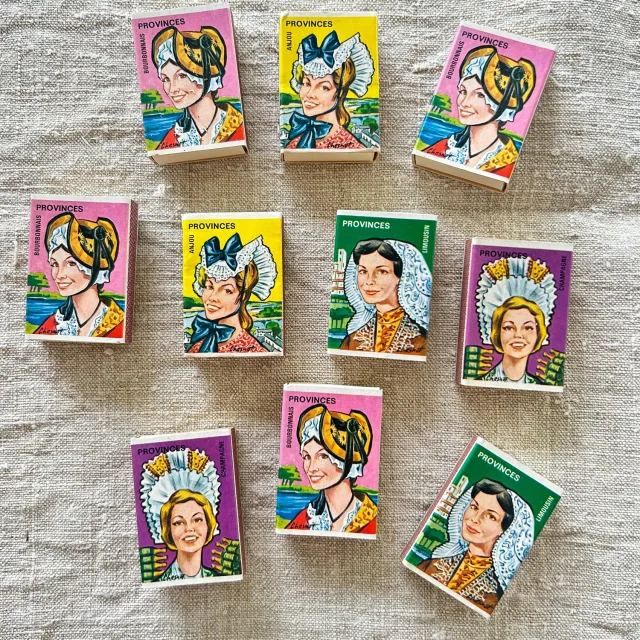 French General Vintage lot 10 boîtes d'allumettes femmes